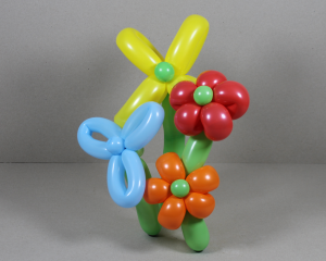 Flores con globos sencillas